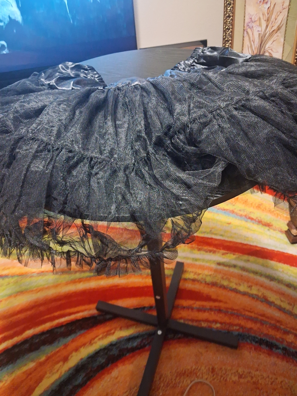 Black Tulle Petticoat For Tutu Layered Women's Skirt Size Xl New